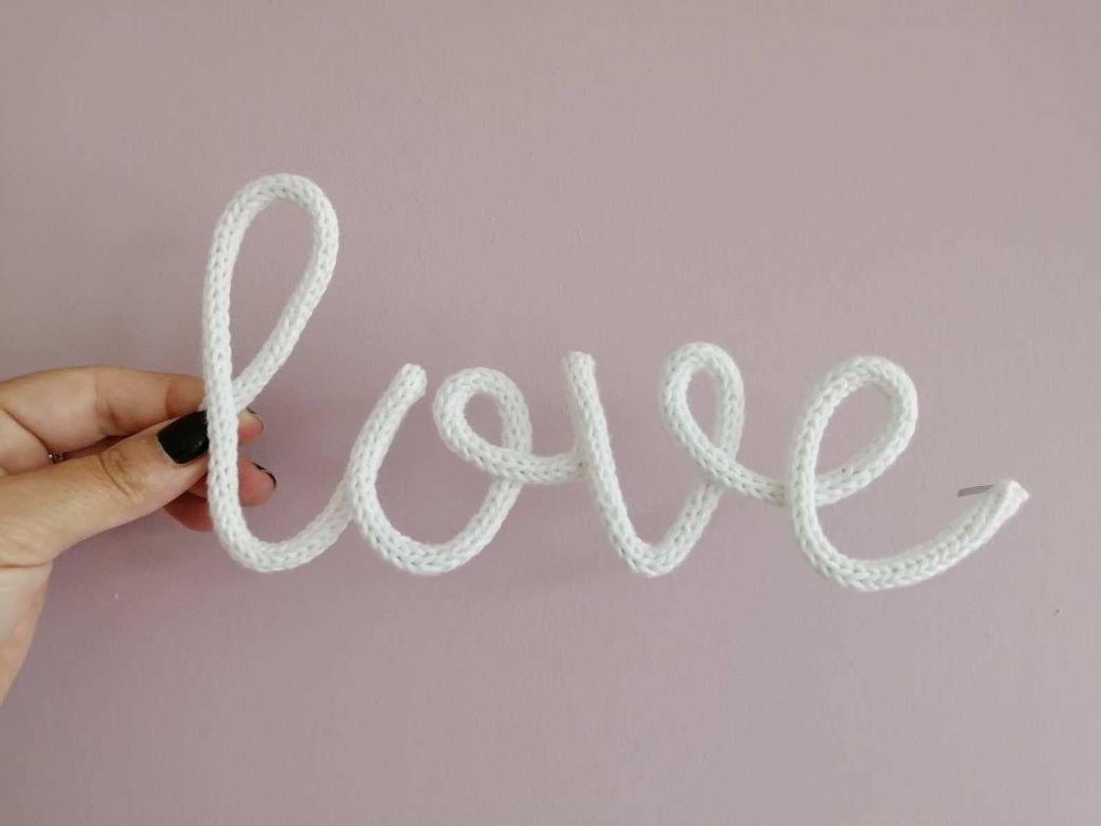 Knitted words Woolly letters wire wool letters Wall Etsy