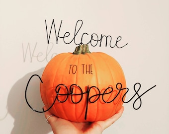 Wire words - pumpkin sign -  pumpkin witches sign - personalised pumpkin sign - custom pumpkin - Halloween family sign - halloween gift