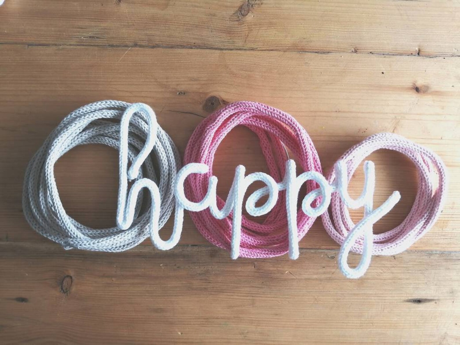 Knitted words Woolly letters wire wool letters Wall Etsy