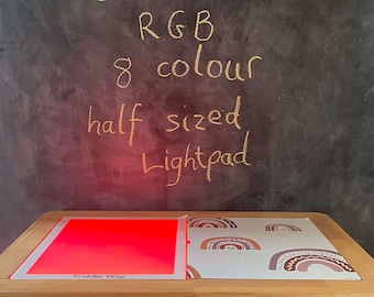 A3 RGB 8-colour LightPad insert for IKEA Flisat table. Sensory light table, stand alone light pad panel.