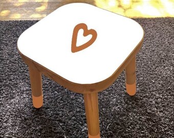 IKEA Flisat stool decal | Love Heart | ikea flisat hack, ikea flisat makeover, chair sticker