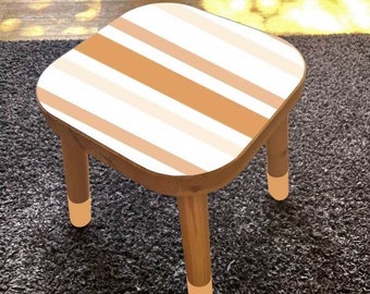 IKEA Flisat stool decal | Boho Stripes | ikea flisat hack, ikea flisat makeover, chair sticker