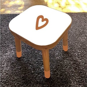 IKEA Flisat stool decal | Love Heart | ikea flisat hack, ikea flisat makeover, chair sticker