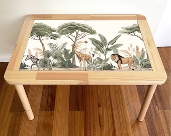 IKEA Flisat decal | Safari | ikea flisat hack, ikea flisat makeover, table top sticker