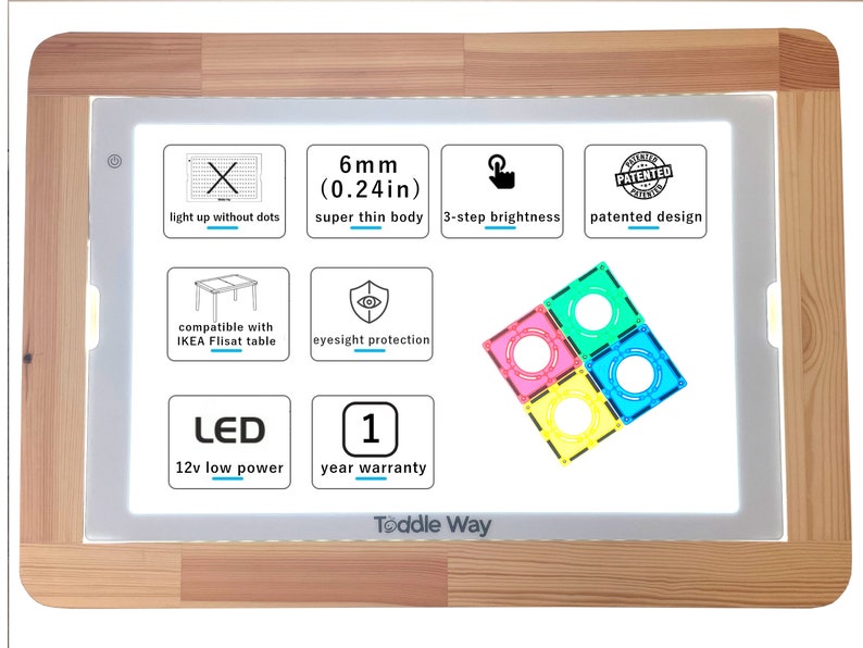 Light Pad inzetstuk voor IKEA Flisat tafel. Sensorische lichttafel, stand-alone lichtpad. afbeelding 2