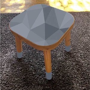 IKEA Flisat stool decal | Geo Triangles | ikea flisat hack, ikea flisat makeover, chair sticker