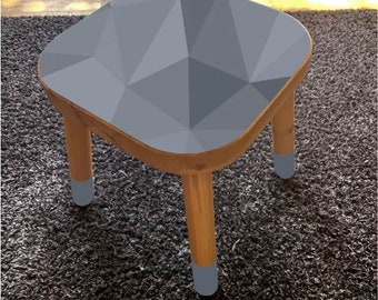 IKEA Flisat stool decal | Geo Triangles | ikea flisat hack, ikea flisat makeover, chair sticker