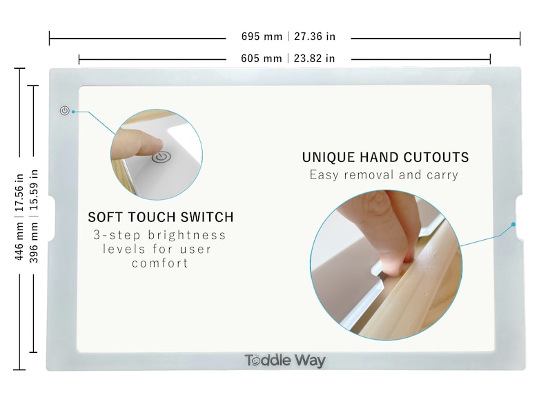 Light Pad inzetstuk voor IKEA Flisat tafel. Sensorische lichttafel, stand-alone lichtpad. afbeelding 4