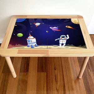 IKEA Flisat decal | Space | ikea flisat hack, ikea flisat makeover, table top sticker