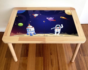 IKEA Flisat decal | Space | ikea flisat hack, ikea flisat makeover, table top sticker