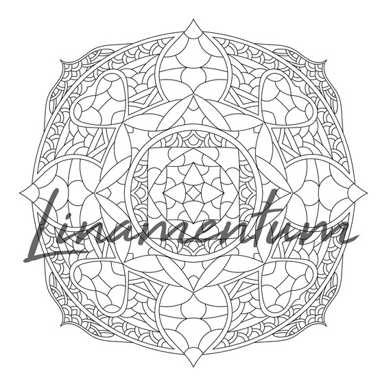 Geometric Stress Relief Mandala Coloring Pages - Coloring ...