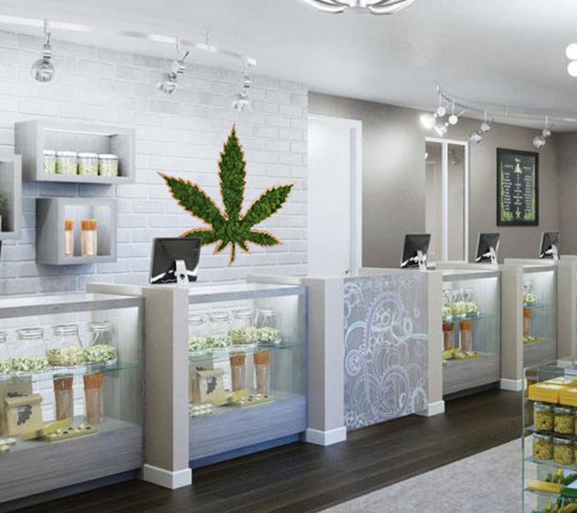 Moss Weed Leaf Dispensary Decor Marijuana dispensary Etsy