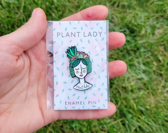 Plant Lady Enamel Pin | Plant Lover Accessory