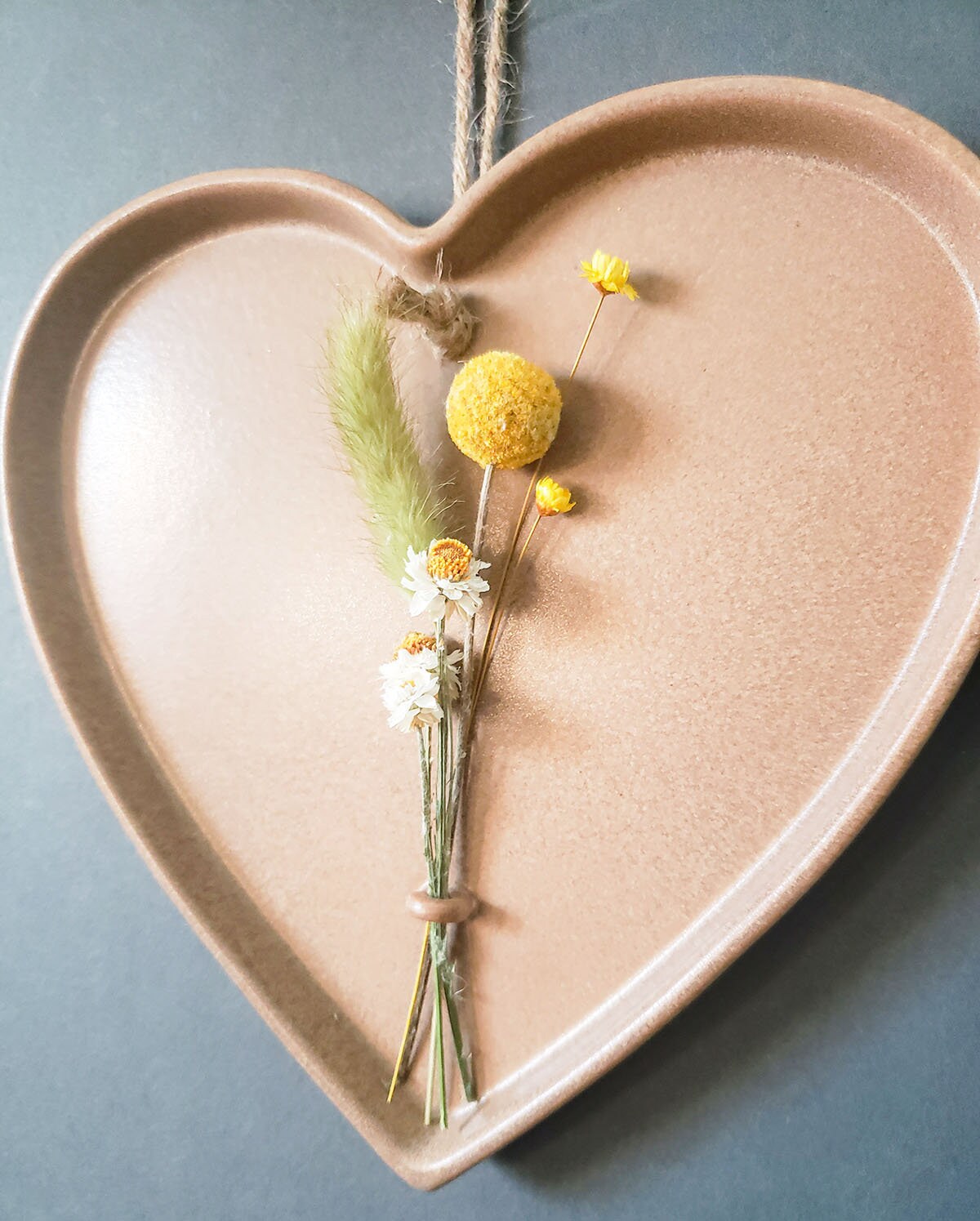 Dried Flower Holder in Heart shape made out of Ceramic Boho Etsy