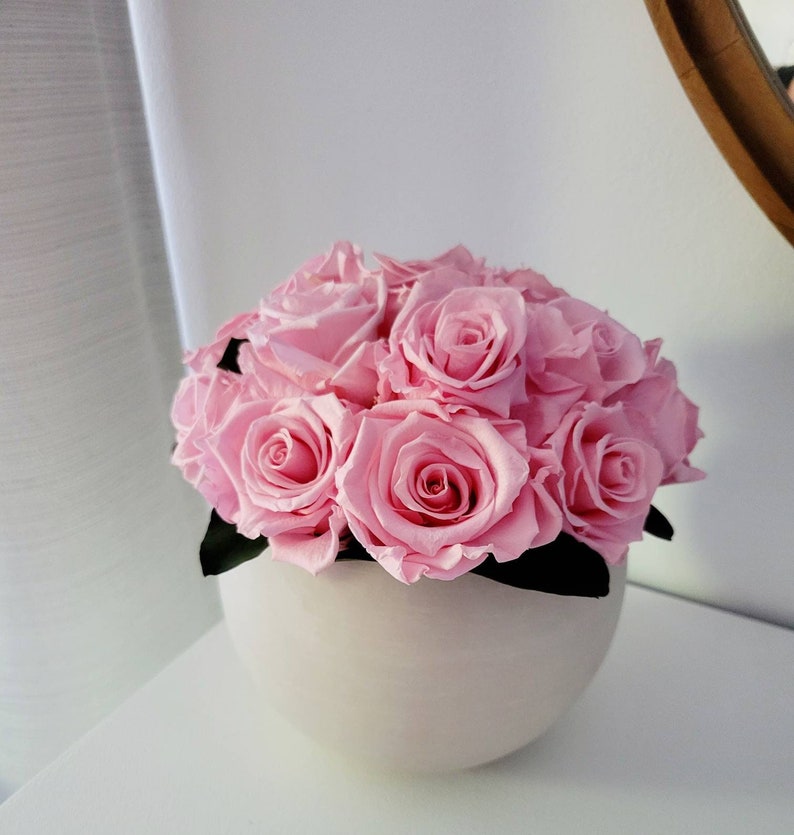 Preserved Rose Vase Long Lasting Roses Min. 2 Years Etsy