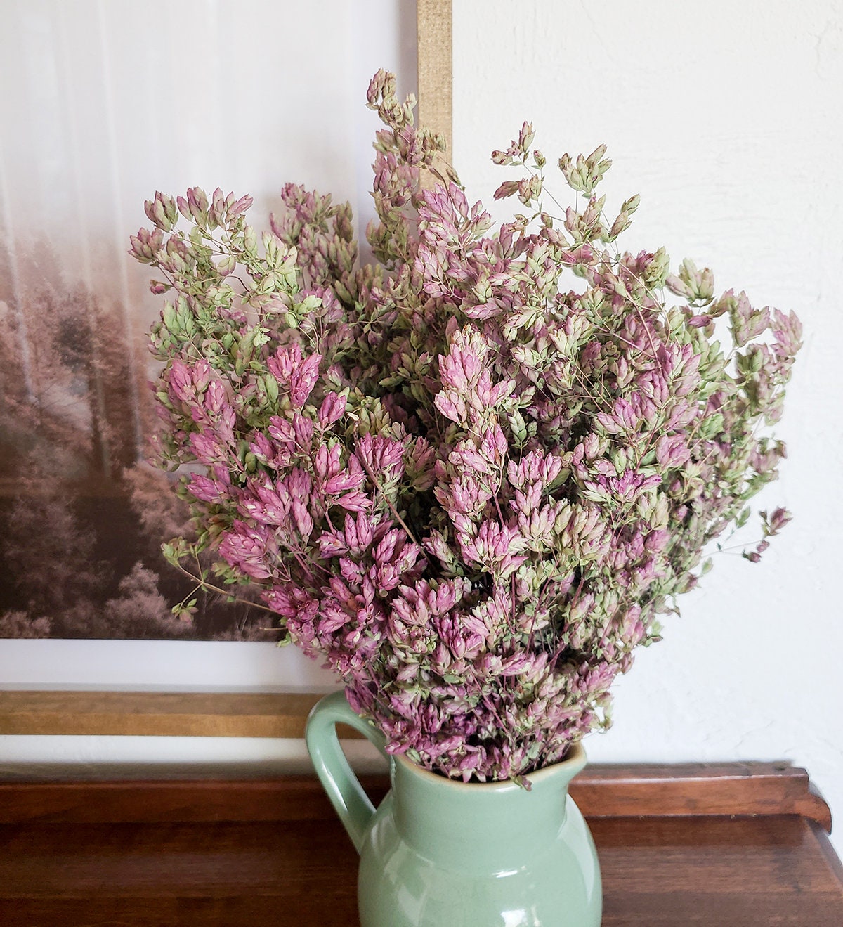 Dried Pink flowers in a vase