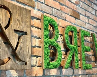 Custom Made Moss Letters, Quotes & Sayings | Signs handmade out of Reindeer Moss | Bar Restaurant Brewery Decor Text Logo | Price per Letter