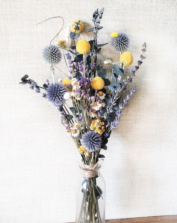 Dried Flower Blue Thistle & Billy Balls Bouquet