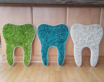 Dentist Office Decor | Moss Tooth ANY SIZE | Orthodontics | Dentistry | Hygienists Gift | Dental Practice | Hygienist | Moss Teeth