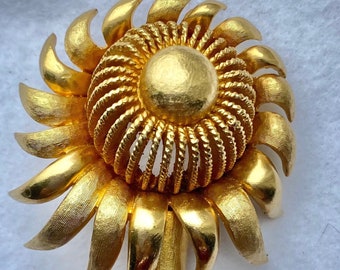 Vintage Modeschmuck von CORO / Sonnenblume Pin / Hut Pin / Revers Pin