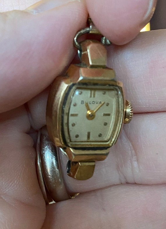 Bulova Antique Watch / 10k Rolled Gold Plate / Se… - image 4