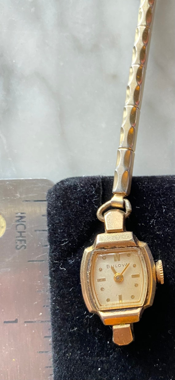 Bulova Antique Watch / 10k Rolled Gold Plate / Se… - image 2