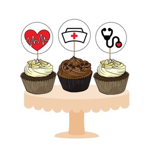 Nurse Themed Cupcake Topper Printable