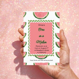One in a Melon Birthday Invitation