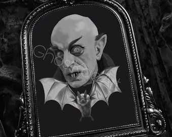 Impresión artística del vampiro gótico Nosferatu Count Orlok