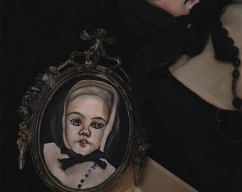 Rareza de la pintura de una muñeca monja alemana antigua