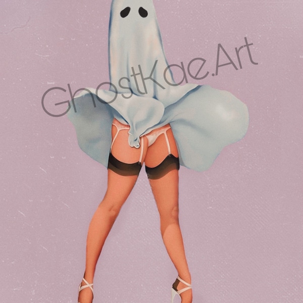 Retro Pin Up Ghost Girl Print