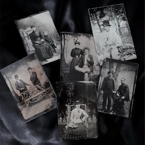 PICK A TINTYPE Victorian antique photos of men women and children Oddity