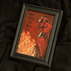 See You In Hell Devil Pulp Art / Pin Up Print