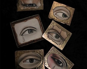 Lover’s eye painting Victorian Georgian Oddity Art