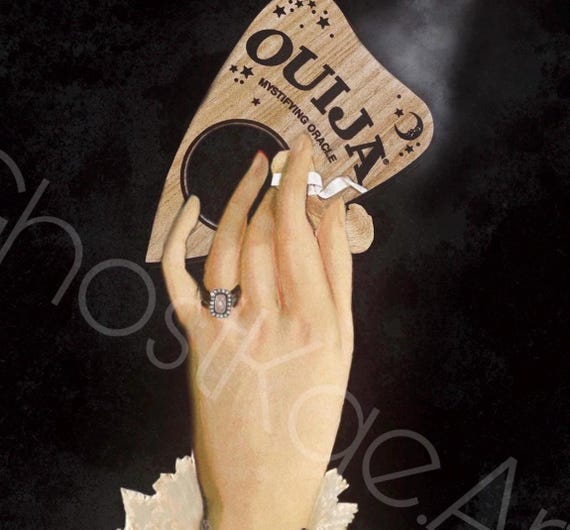 Victorian Mourning Hand With Ouija Planchette Seance Oddity Art