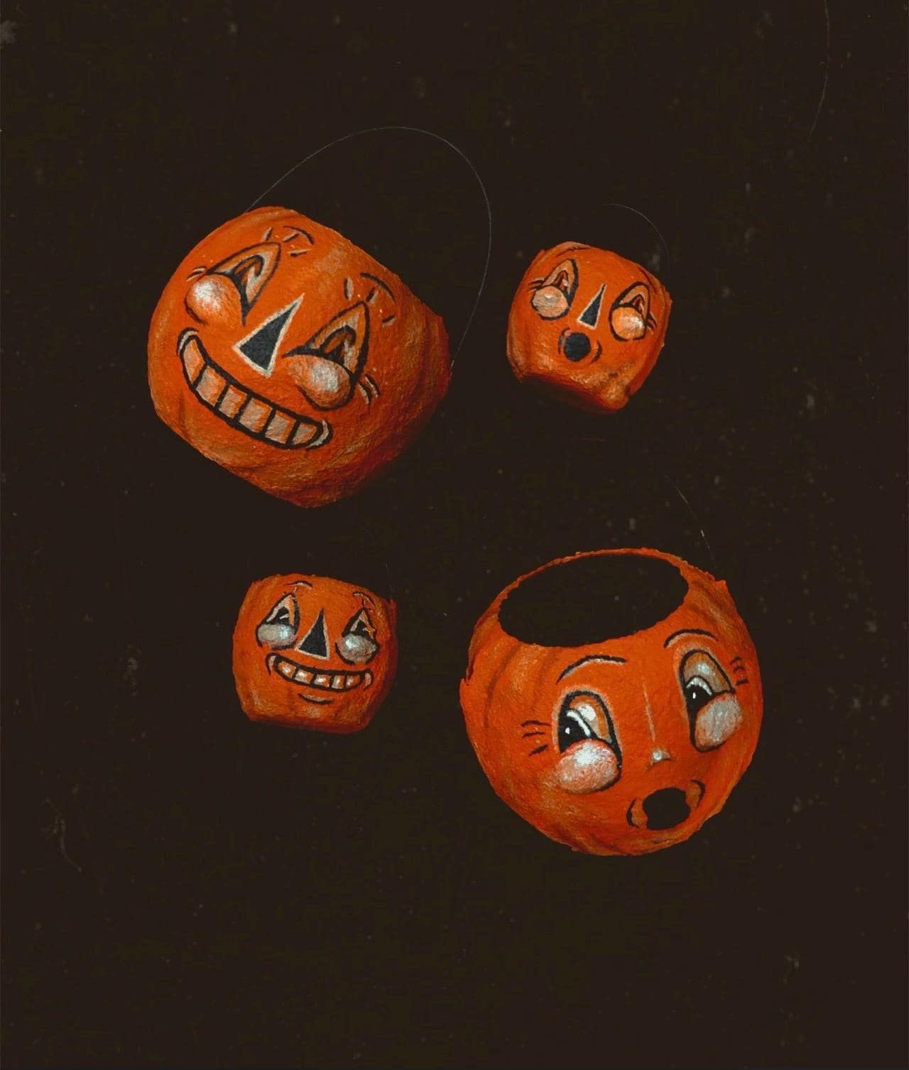 Retro Vintage Style Halloween Paper Mache Jack O Lantern Pumpkin Art - Etsy