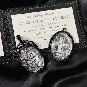 Victorian Mourning Art Style Pendants Oddity