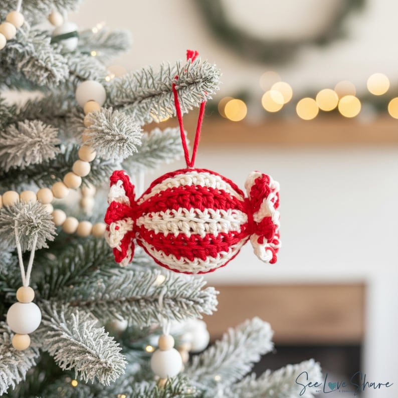 Peppermint Candy Ornament Pattern • Crochet + Knit Pattern Bundle ...