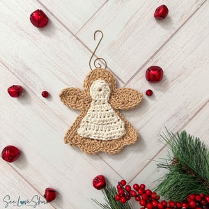 ANGEL Christmas Sugar Cookie Ornament Crochet Pattern, gift, present, decor, handmade image 1