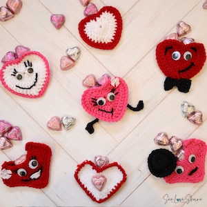 Valentinstag Geschenktasche stricken oder häkeln / Notizhalter - DOPPELMUSTER