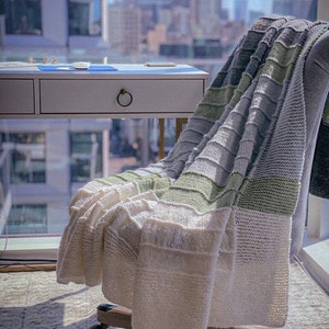 Simple Knit Throw Pattern | Easy Knit Baby Blanket | Beginner friendly, easy project, farmhouse chic