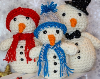 Snowman Plushy Family Pillow Crochet PATTERN 3 sizes Pillow Christmas Cover Farmhouse Decor Crochet Cushion Pattern Holiday DIY Handmade