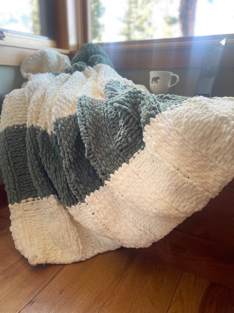 Easy Peasy Chunky Knit Throw Pattern Etsy