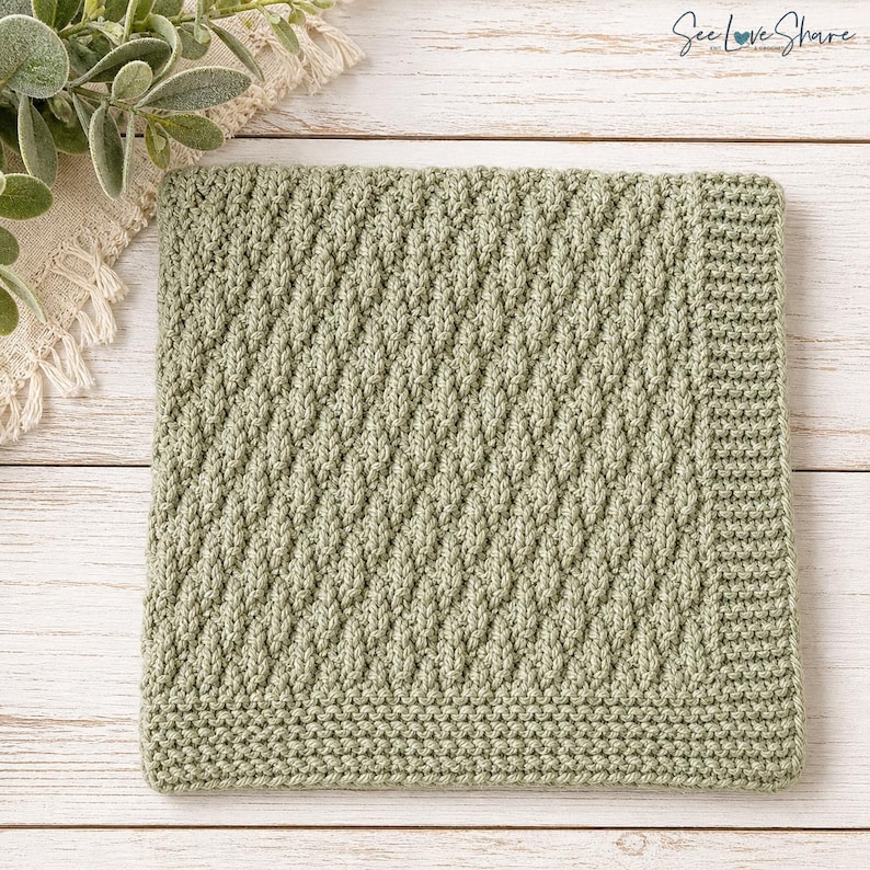 Chunky Knit Throw Blanket Pattern | Seersucker Quilted Look | Easy Beginner Knit Throw | Super Bulky Knit & Purl | Cozy Home Decor image 5