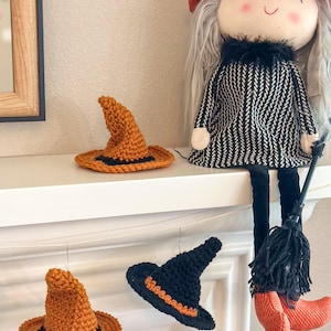 Crochet Witch Hat Pattern – Halloween Garland Decor, Mini Witch Hat Ornament – Beginner Friendly PDF Pattern