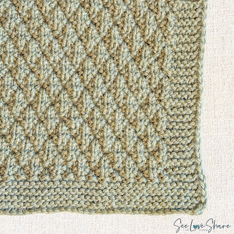 Chunky Knit Throw Blanket Pattern | Seersucker Quilted Look | Easy Beginner Knit Throw | Super Bulky Knit & Purl | Cozy Home Decor image 1