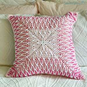 Brioche Stitch Crochet Pillow Pattern, Chunky Crochet Cushion Case, Soft Gradient Home Decor, Cozy Throw Pillow