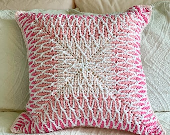 Brioche Stitch Crochet Pillow Pattern, Chunky Crochet Cushion Case, Soft Gradient Home Decor, Cozy Throw Pillow