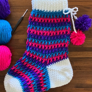 Crochet Christmas Stocking Pattern - Decoration, Children Stocking, Gift, Handmade Holiday
