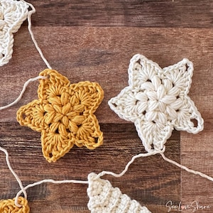 Crochet Christmas Garland Pattern | Trees & Stars Holiday Ornaments Gift Tags | Beginner Friendly Christmas Decor | PDF Instant Download image 6